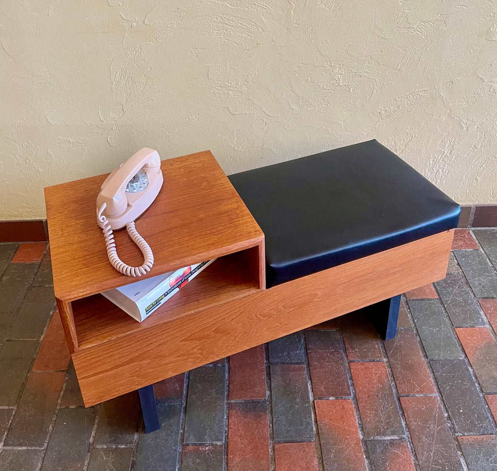 Teak Phone/Entranceway Bench Made in Canada