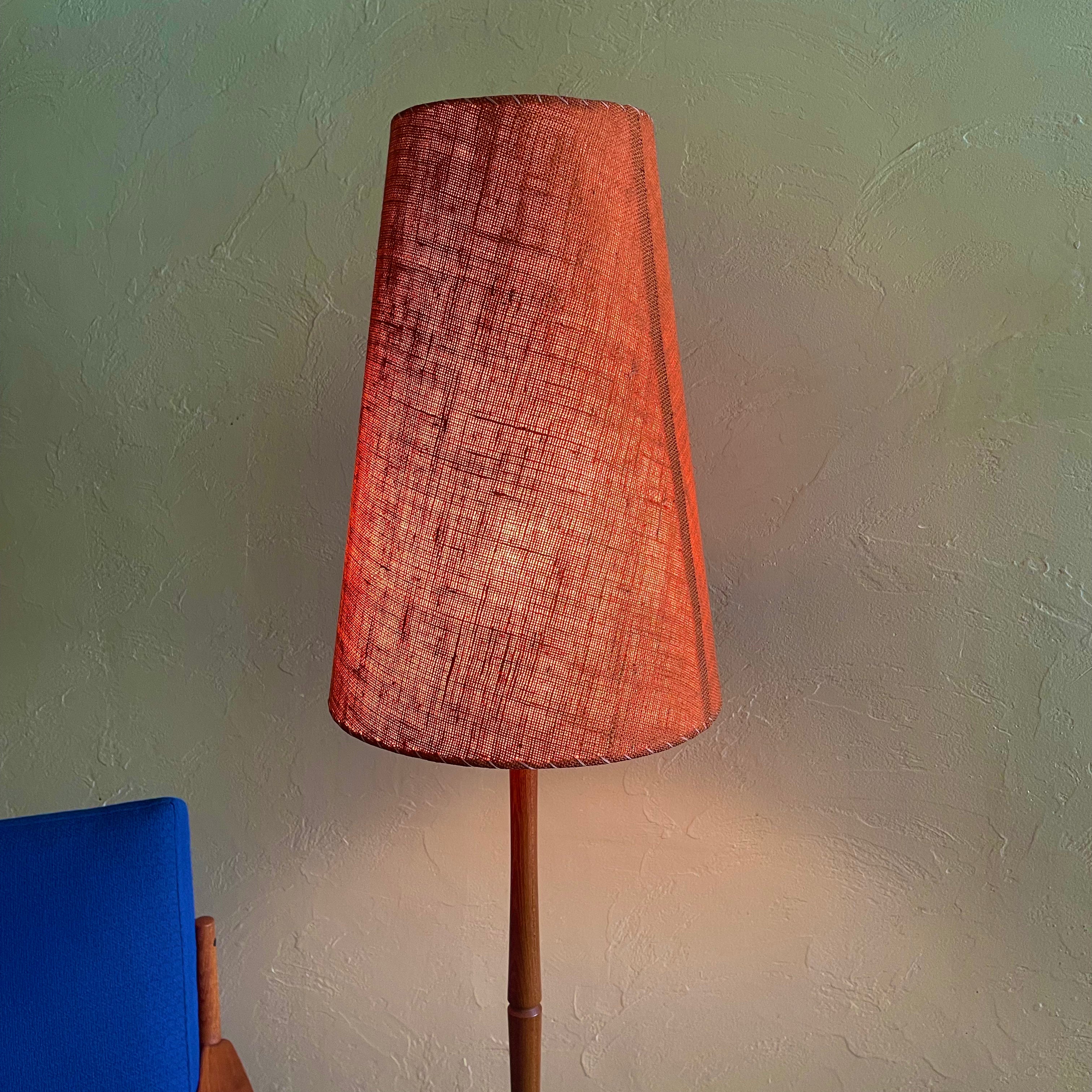 Solid Teak Floor Lamp Mr. Mansfield Vintage