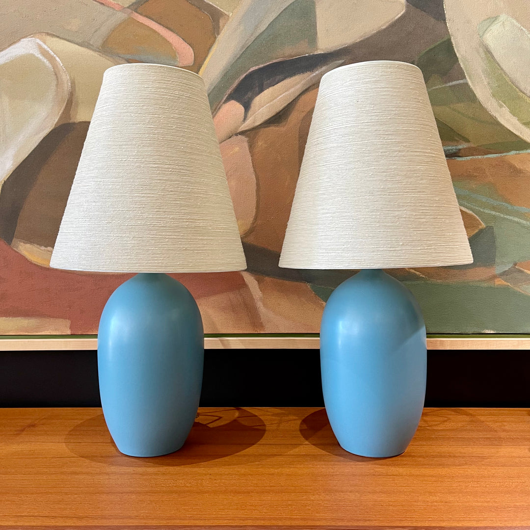 Vintage Robin Egg Blue LOTTE Lamps by Lotte & Gunnar Bostlund