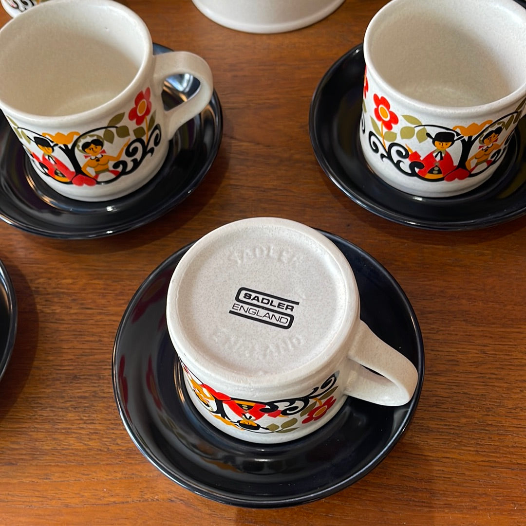 Vintage SADLER “Folk Love” Coffee Set