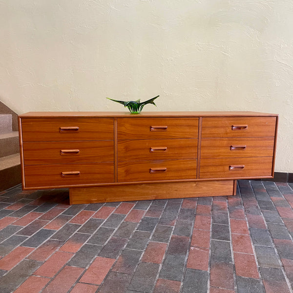 Vintage 9 Drawer Teak Dresser Mr. Mansfield Vintage