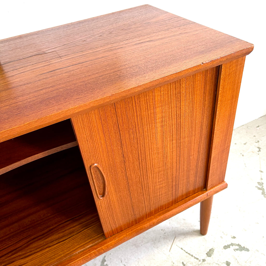 Danish Teak Tambour Door Bar/Record Cabinet