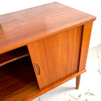 Danish Teak Tambour Door Bar/Record Cabinet