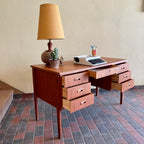 Teak Desk with Bookshelf Back Mr. Mansfield Vintage