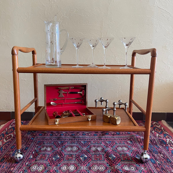 Teak Bar/Tea Cart - Mr. Mansfield Vintage