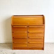 Teak Secretary Roll Top Desk Made in Denmark