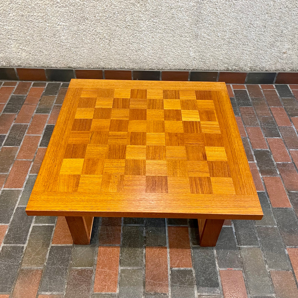 Teak Checker Board Coffee Table by Cado - Mr. Mansfield Vintage