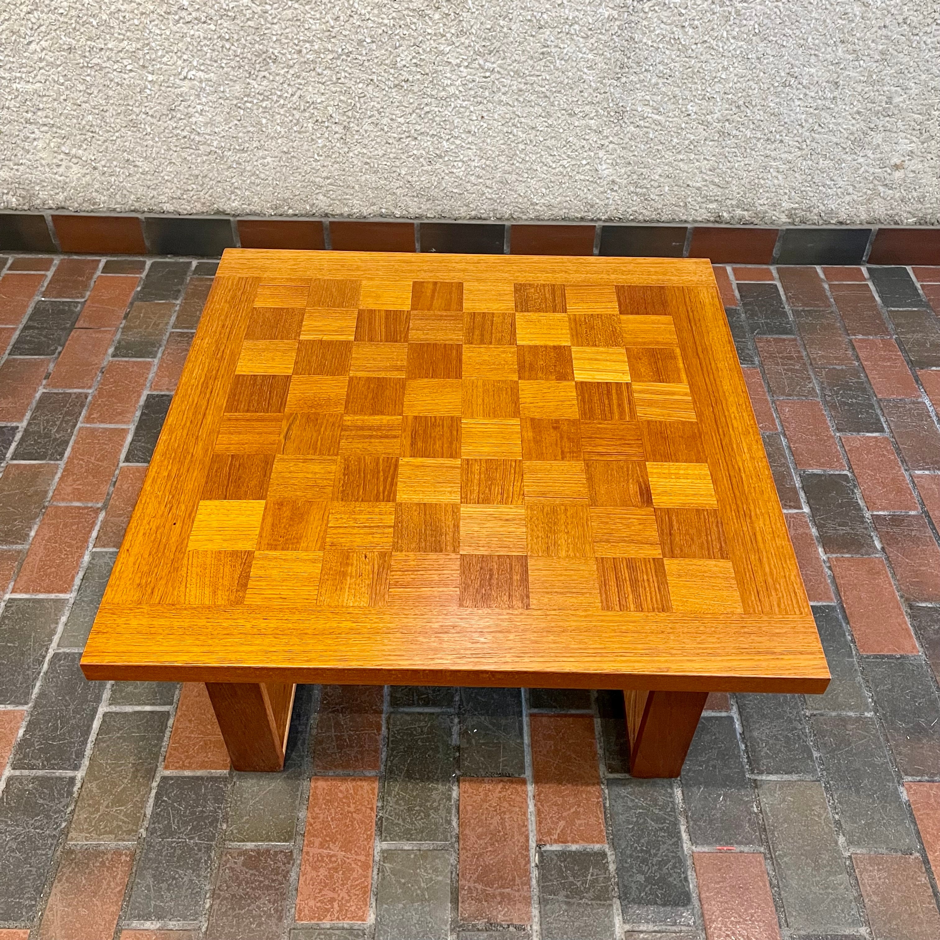 Teak Checker Board Coffee Table by Cado - Mr. Mansfield Vintage