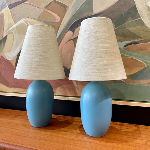 Vintage Robin Egg Blue LOTTE Lamps by Lotte & Gunnar Bostlund