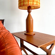 Solid Teak Lamp / Original Shade