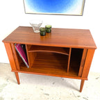 Danish Teak Tambour Door Bar/Record Cabinet