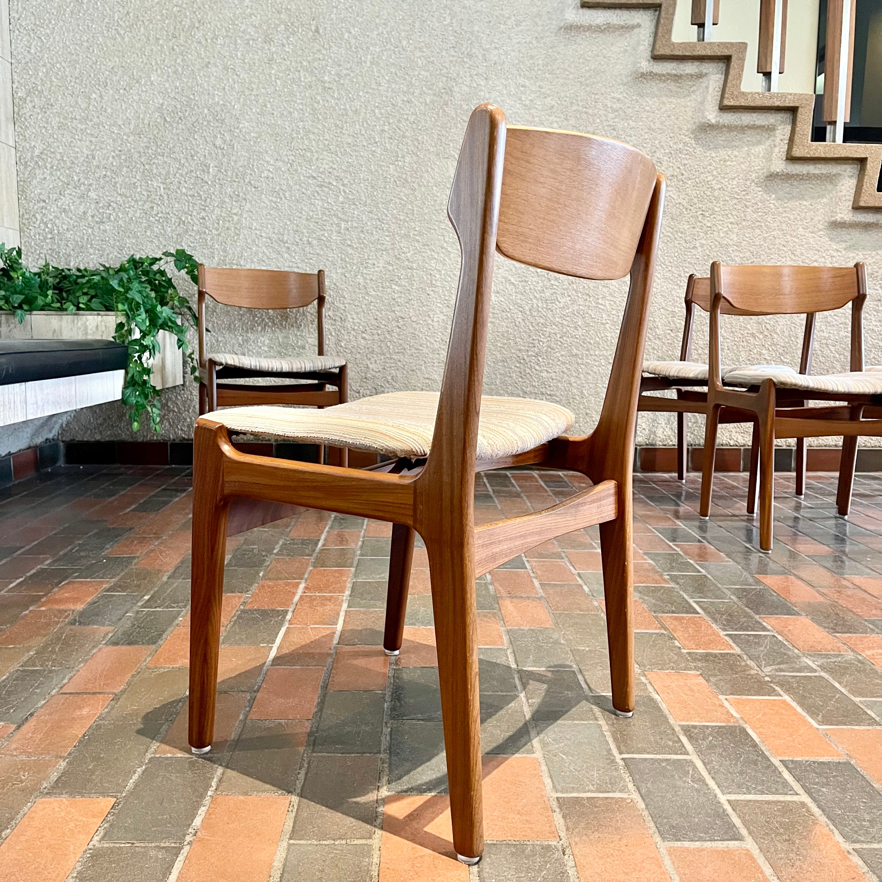 Six Teak Dining Chairs