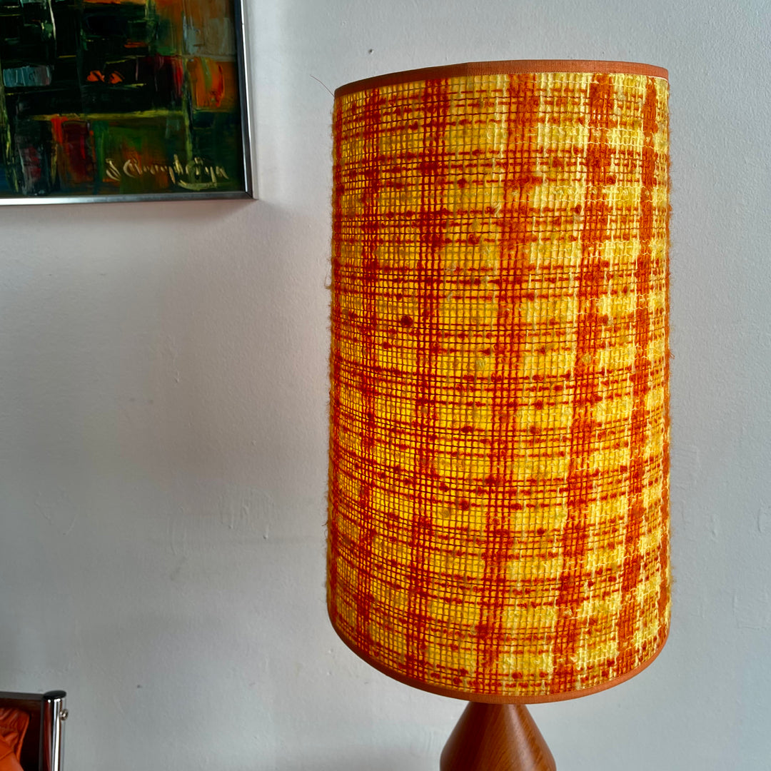 Solid Teak Lamp / Original Shade