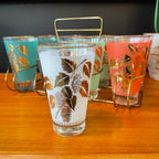 Vintage Cocktail Glasses + Caddy - Mr. Mansfield Vintage