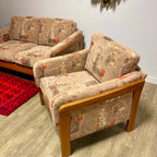 Solid Teak Framed Loveseat + Chair