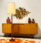 Mid-Century Modern Afrormosia Teak Floor Lamp + Original Shade - Mr. Mansfield Vintage