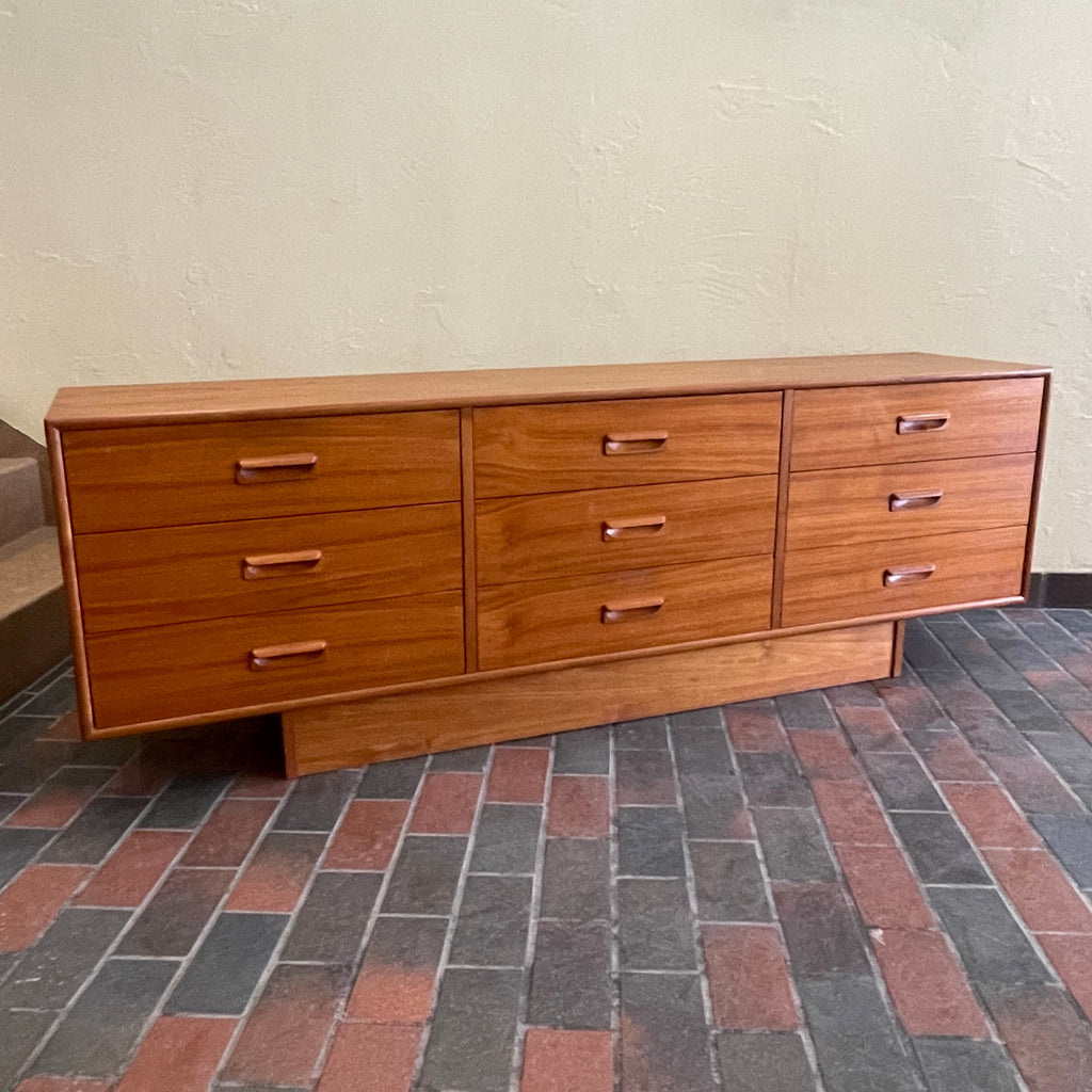 Vintage 9 Drawer Teak Dresser Mr. Mansfield Vintage