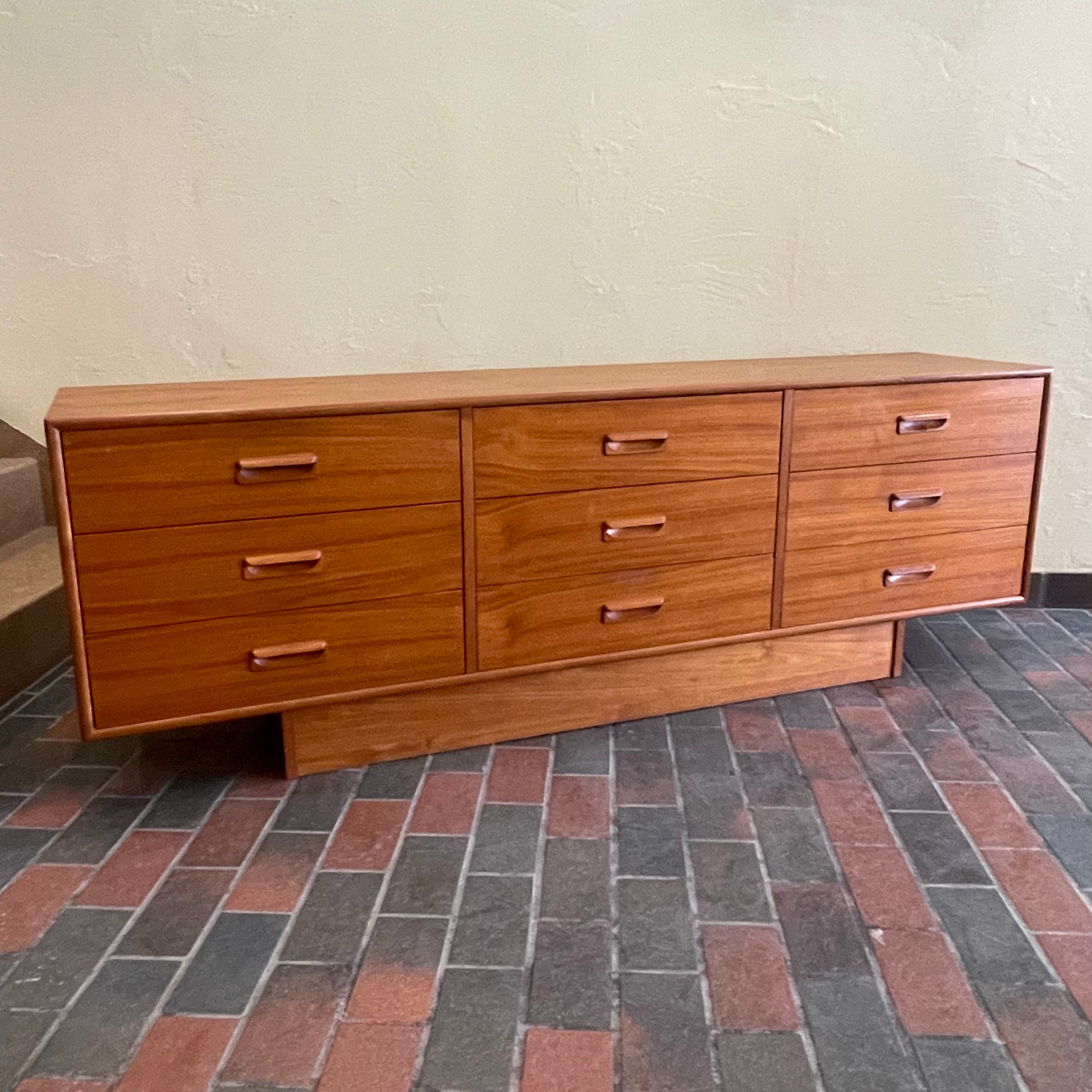 Vintage 9 Drawer Teak Dresser Mr. Mansfield Vintage