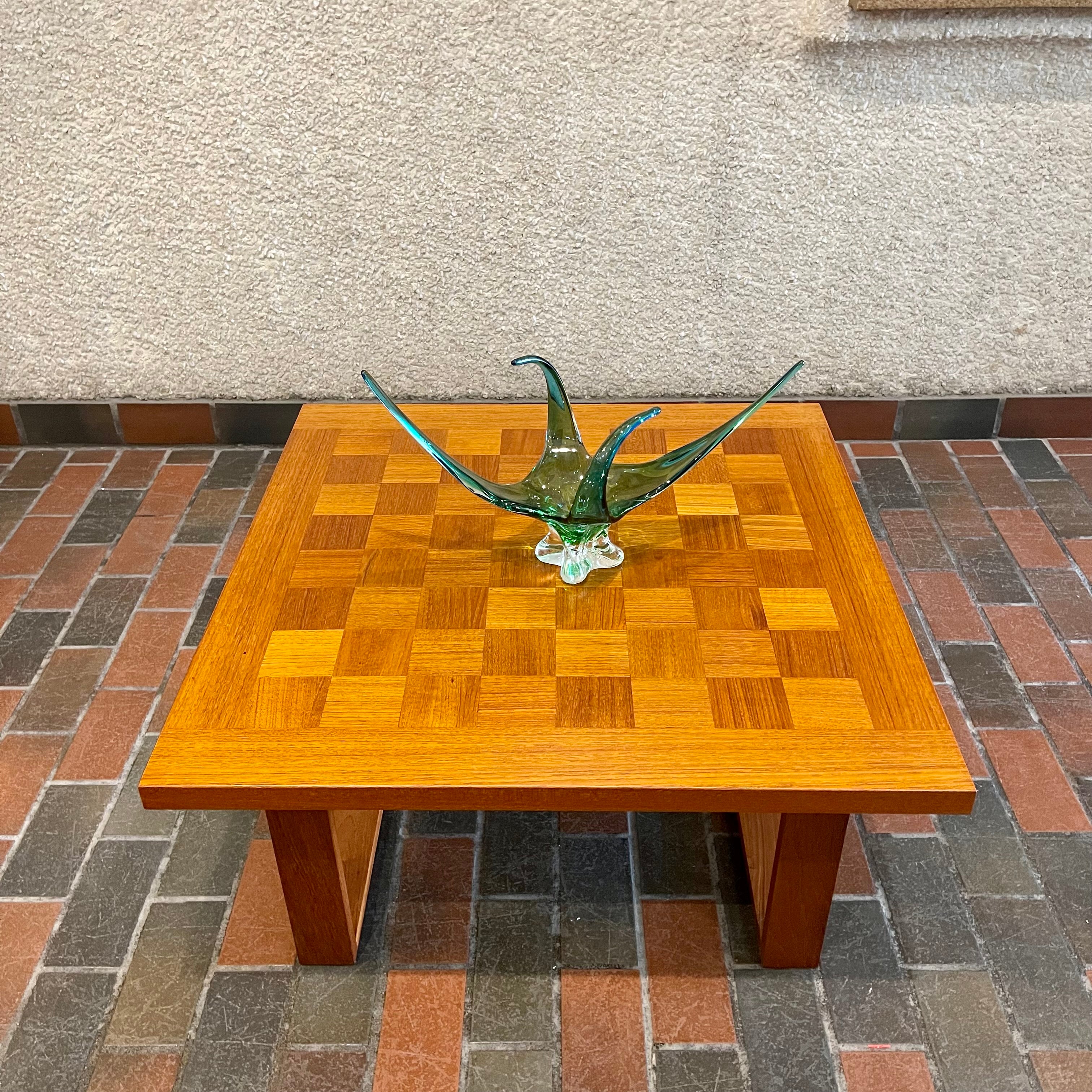 Teak Checker Board Coffee Table by Cado - Mr. Mansfield Vintage