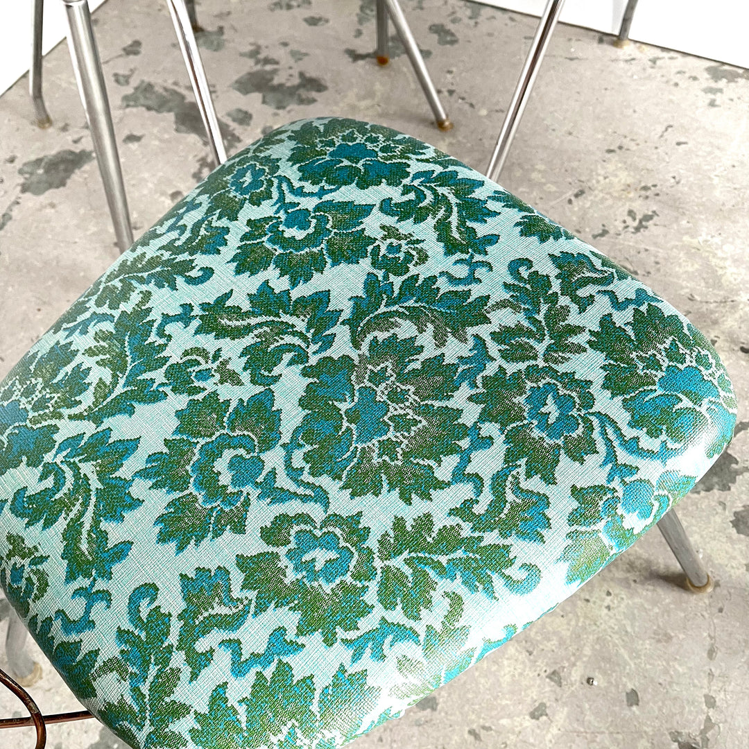 1950s Flower Pattern Turquoise Table + Chair Set - Mr. Mansfield Vintage