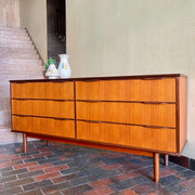 Danish 6 Drawer Teak Dresser +  Afromosia Teak Handles