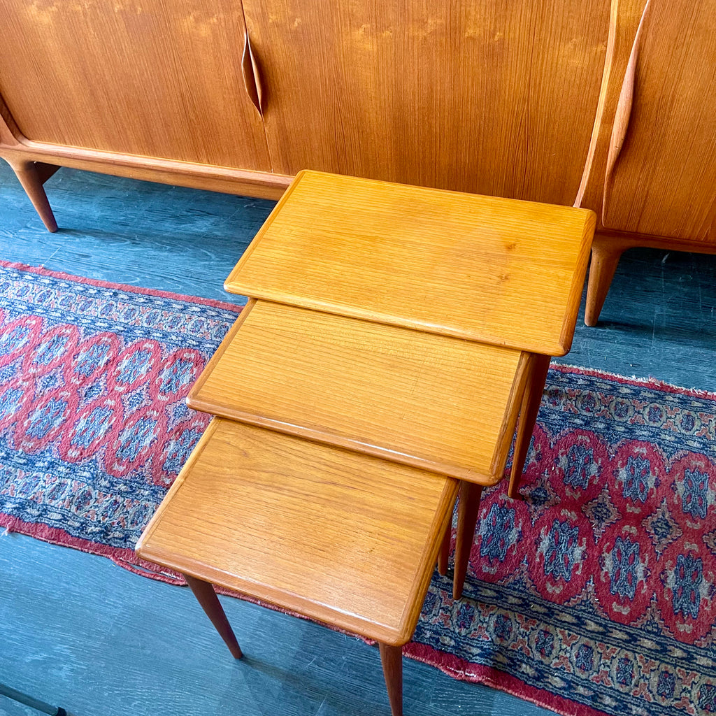 Midcentury Teak Nesting Tables Made in Denmark - Mr. Mansfield Vintage
