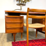 Load image into Gallery viewer, Midcentury Teak Desk with Open Bookcase Back