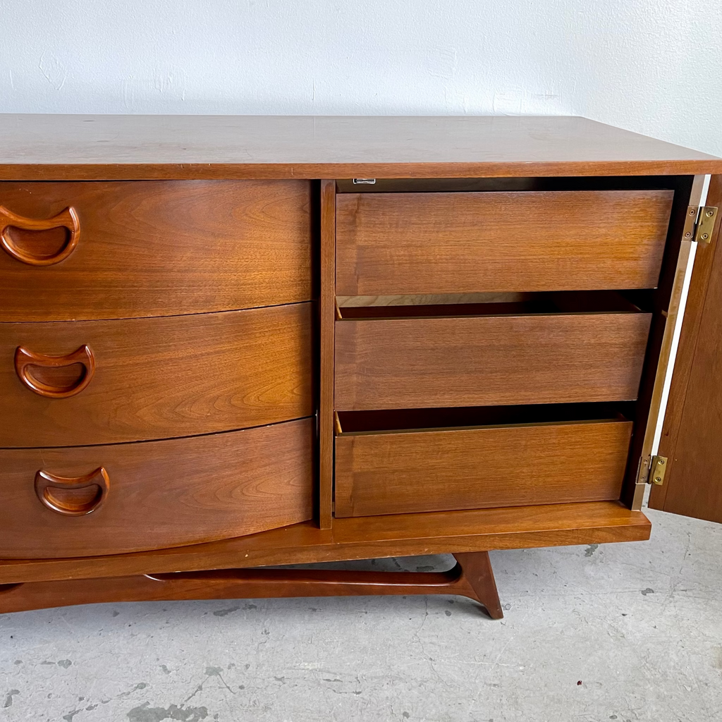 Nine drawer storage detail on VISCOL vintage dresser