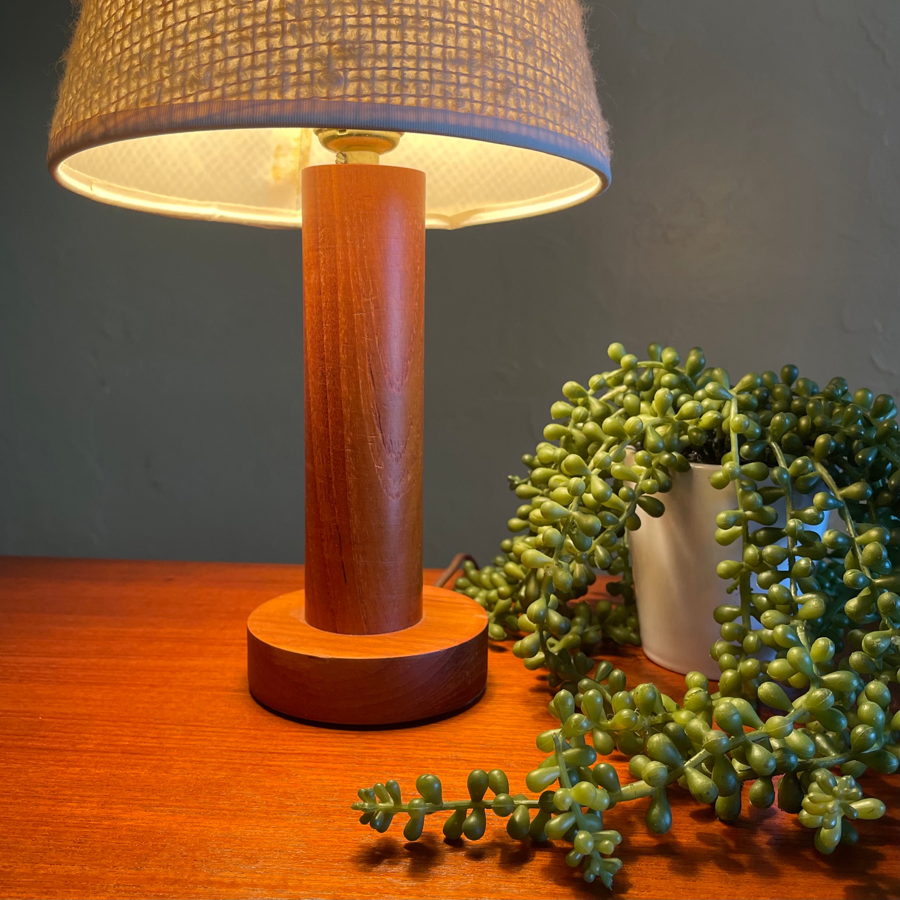 Small Solid Teak Lamp - Mr. Mansfield Vintage