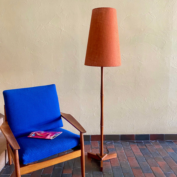 Solid Teak Floor Lamp Mr. Mansfield Vintage