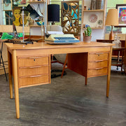Teak Finished Back Desk Made in Denmark 
