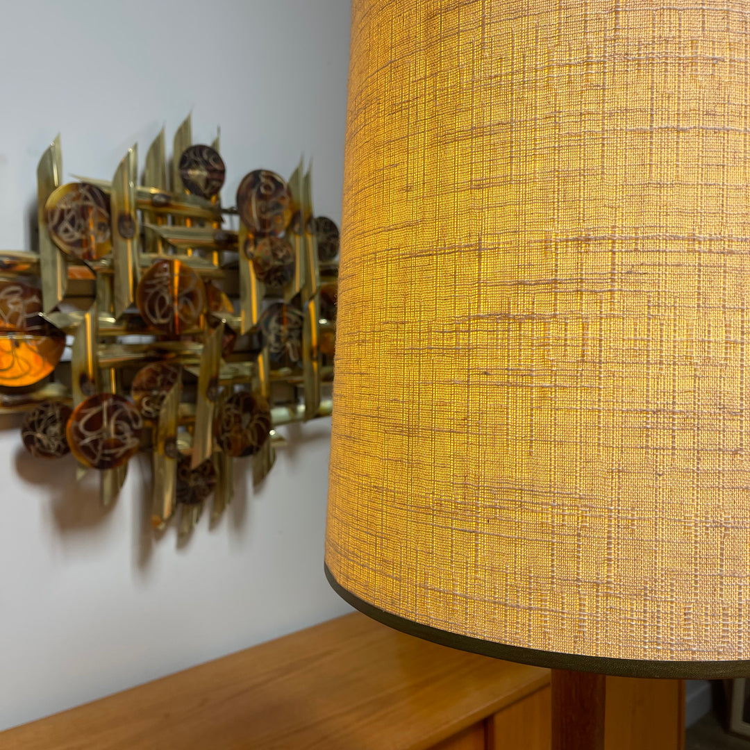 Mid-Century Modern Afrormosia Teak Floor Lamp + Original Shade