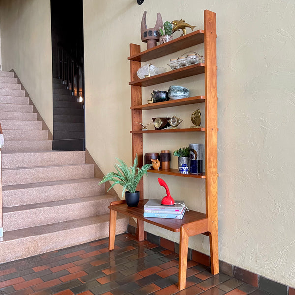 Unique Teak Book / Display Shelf Mr. Mansfield Vintage