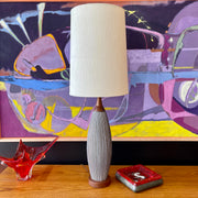 Upsala Ekeby Mid-Century Modern Pottery Table Lamp + Original Shade - Mr. Mansfield Vintage