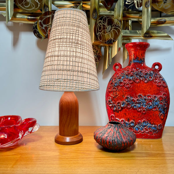 Small Midcentury Modern Solid Teak Lamp Mr. Mansfield Vintage