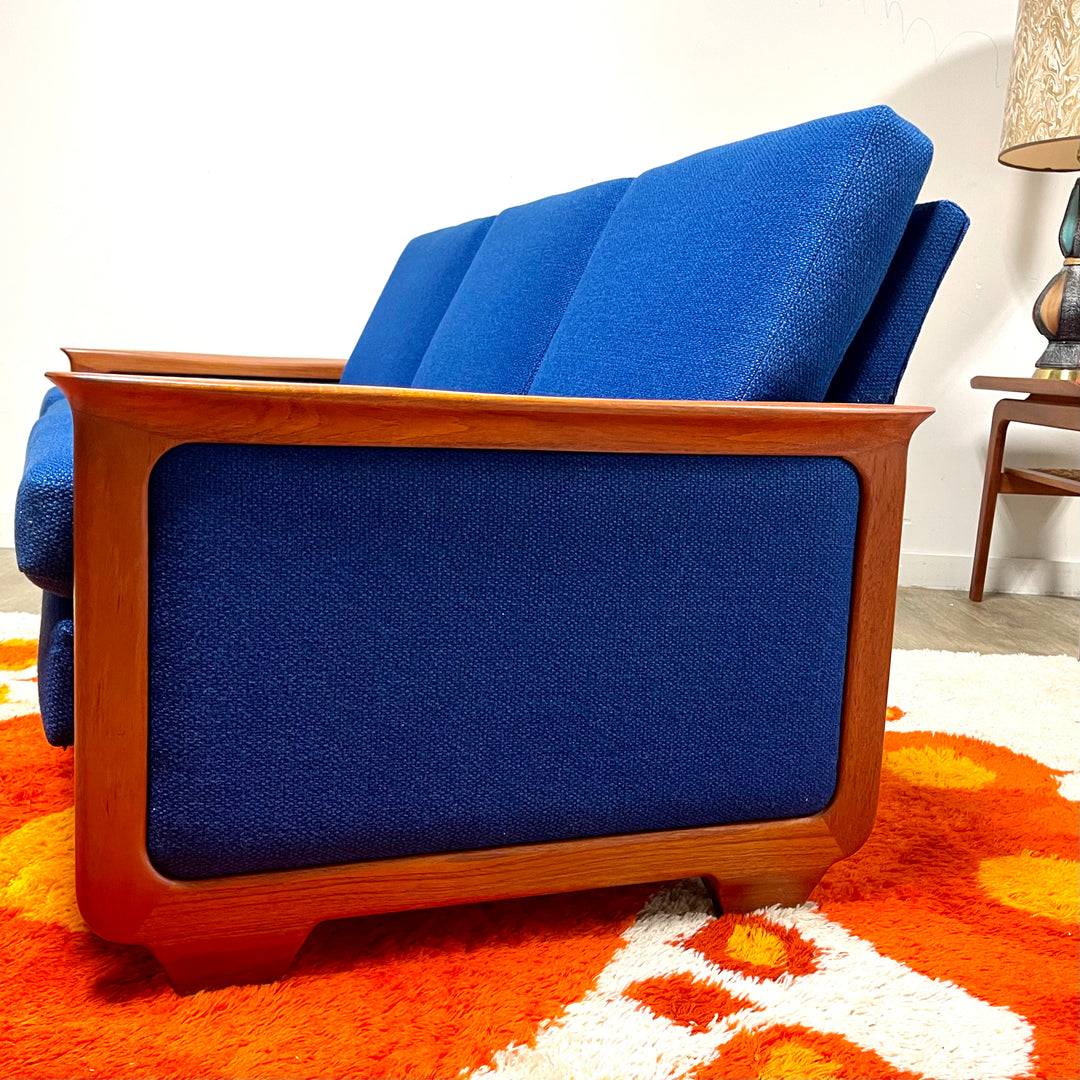 R. Huber Sofa + Original Royal Blue Upholstery + New Foam