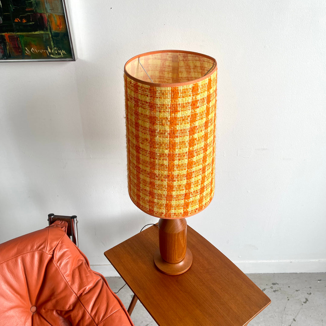 Solid Teak Lamp / Original Shade