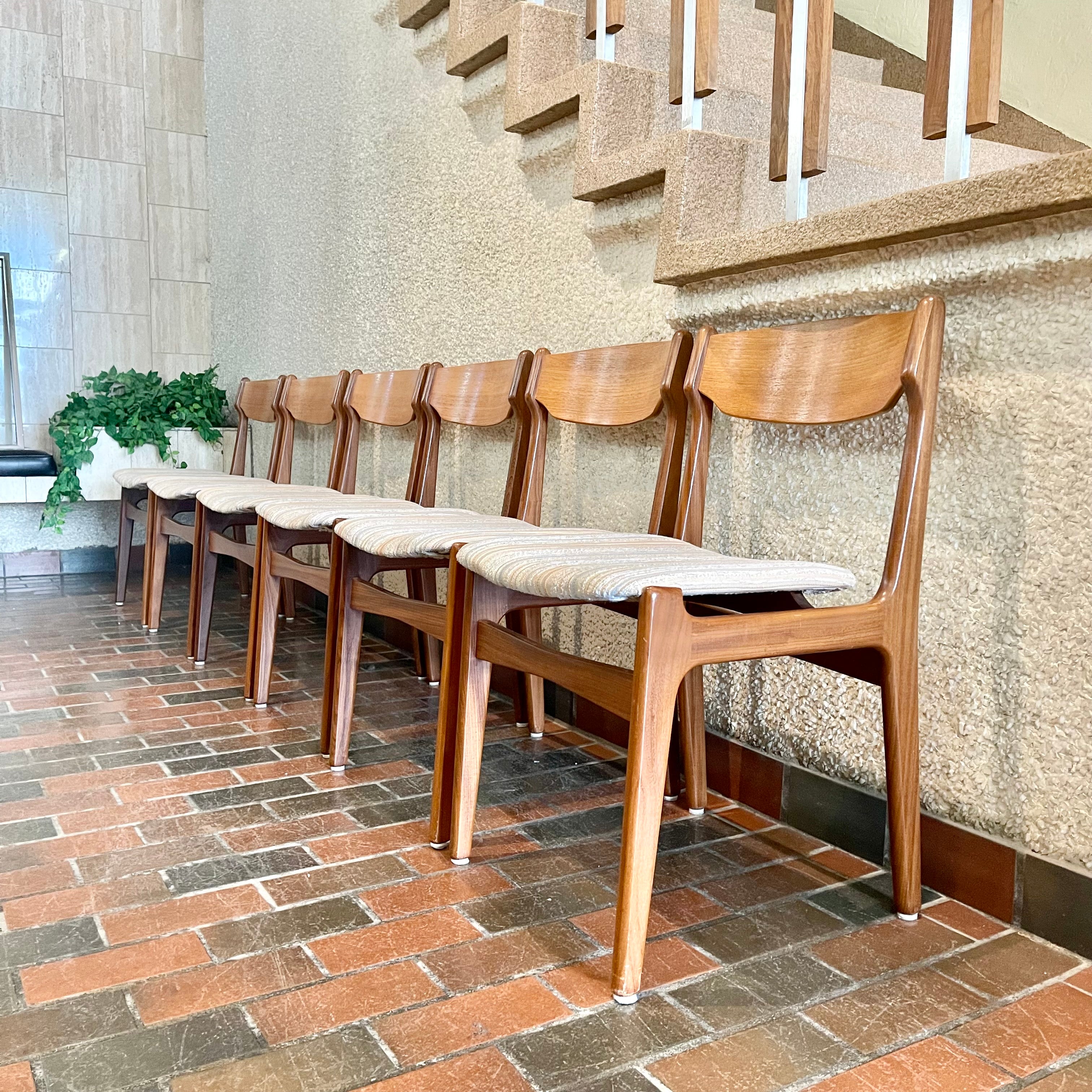 Six Teak Dining Chairs