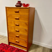 Teak 6 Drawer Tallboy Dresser - Mr. Mansfield Vintage