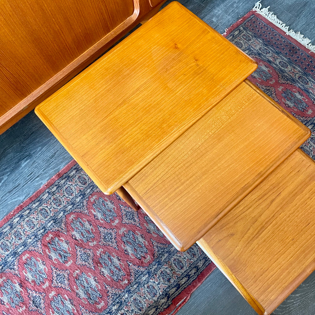 Midcentury Teak Nesting Tables Made in Denmark - Mr. Mansfield Vintage