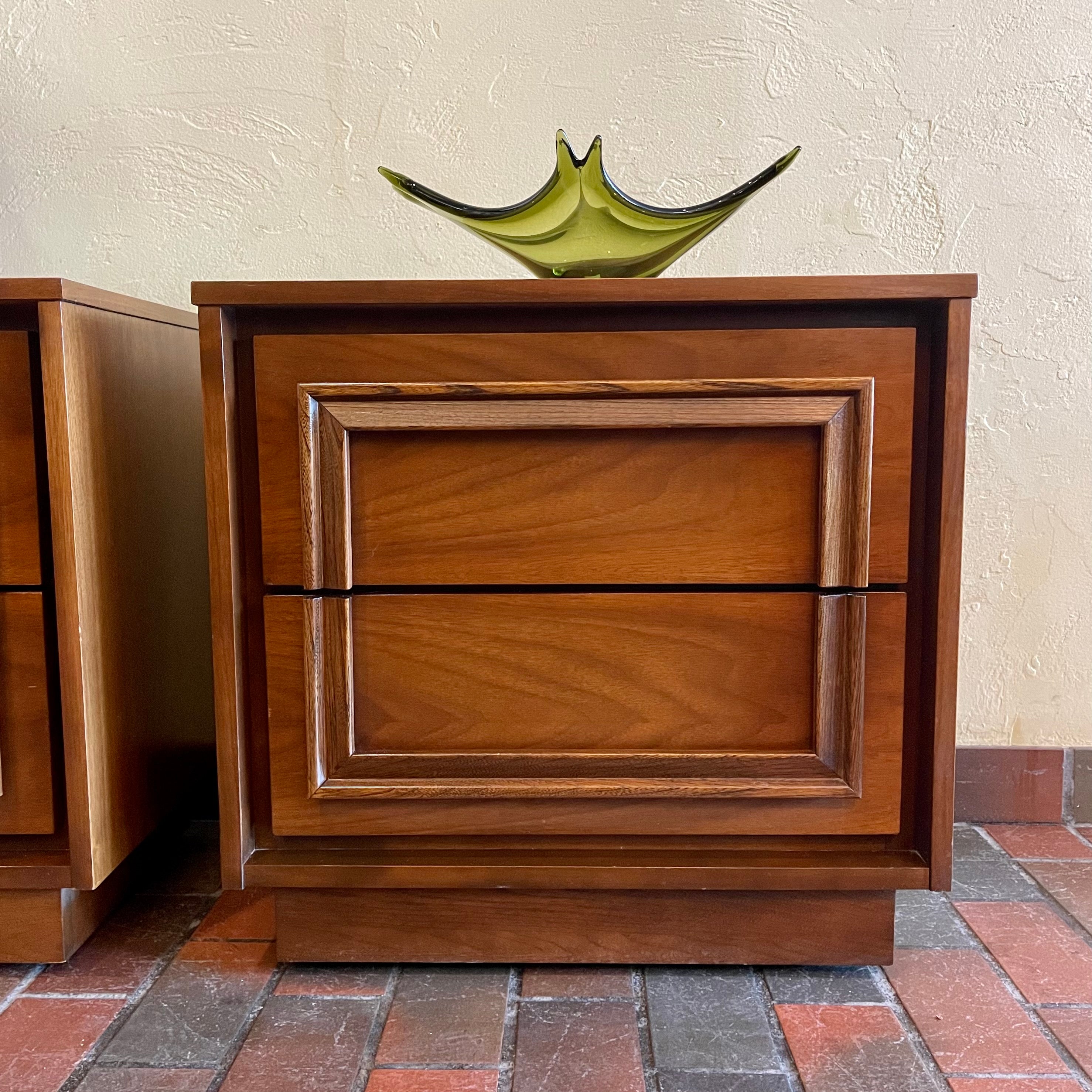 Vintage VICART Walnut Bedside Tables
