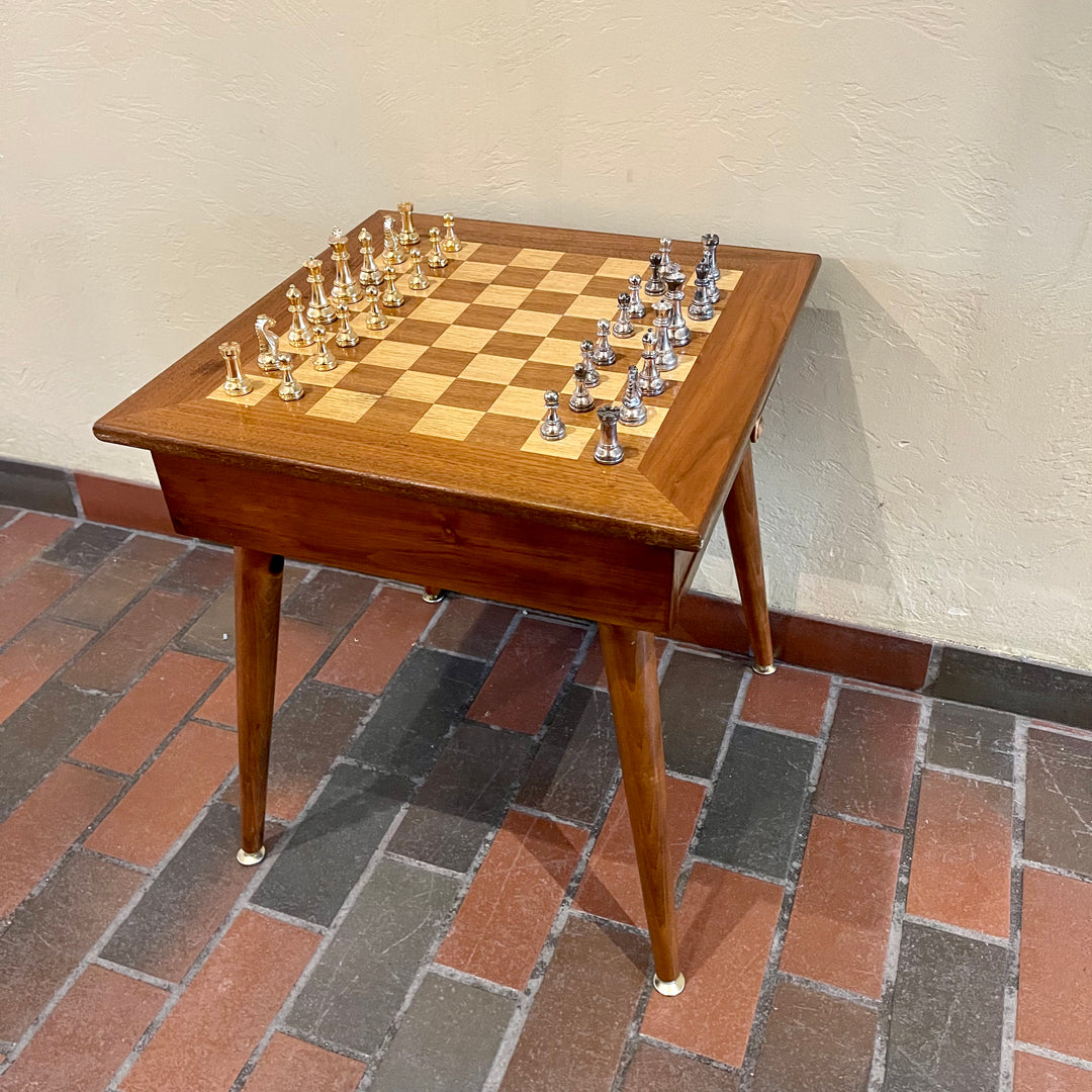 Vintage Chess Table with Drawers - Mr. Mansfield Vintage