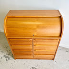 Teak Secretary Roll Top Desk Made in Denmark