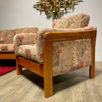 Solid Teak Framed Loveseat + Chair