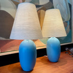 Vintage Robin Egg Blue LOTTE Lamps by Lotte & Gunnar Bostlund