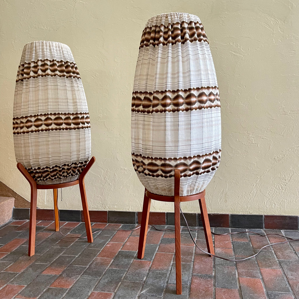 1960s Danish Teak Tripod Pod Floor Lamps