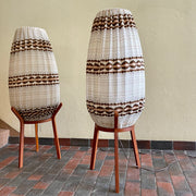 1960s Danish Teak Tripod Pod Floor Lamps