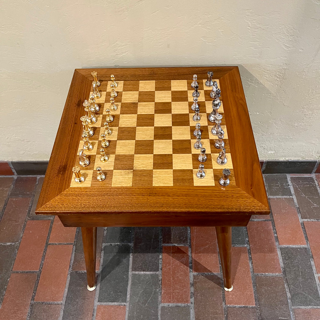 Vintage Chess Table with Drawers - Mr. Mansfield Vintage