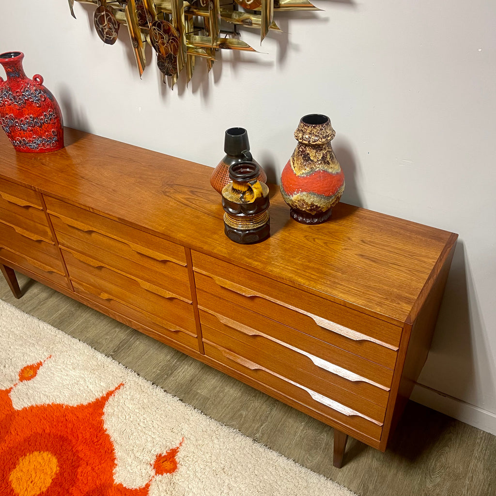 Danish 9 Drawer Teak Dresser Mr. Mansfield Vintage