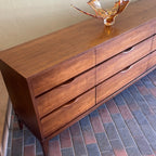 Vintage Walnut 9 Drawer Dresser